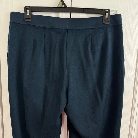ST. JOHN Women's Size 14 Navy Blue Wool Blend Straight Leg Dress Pants Career - Picture 8 of 12